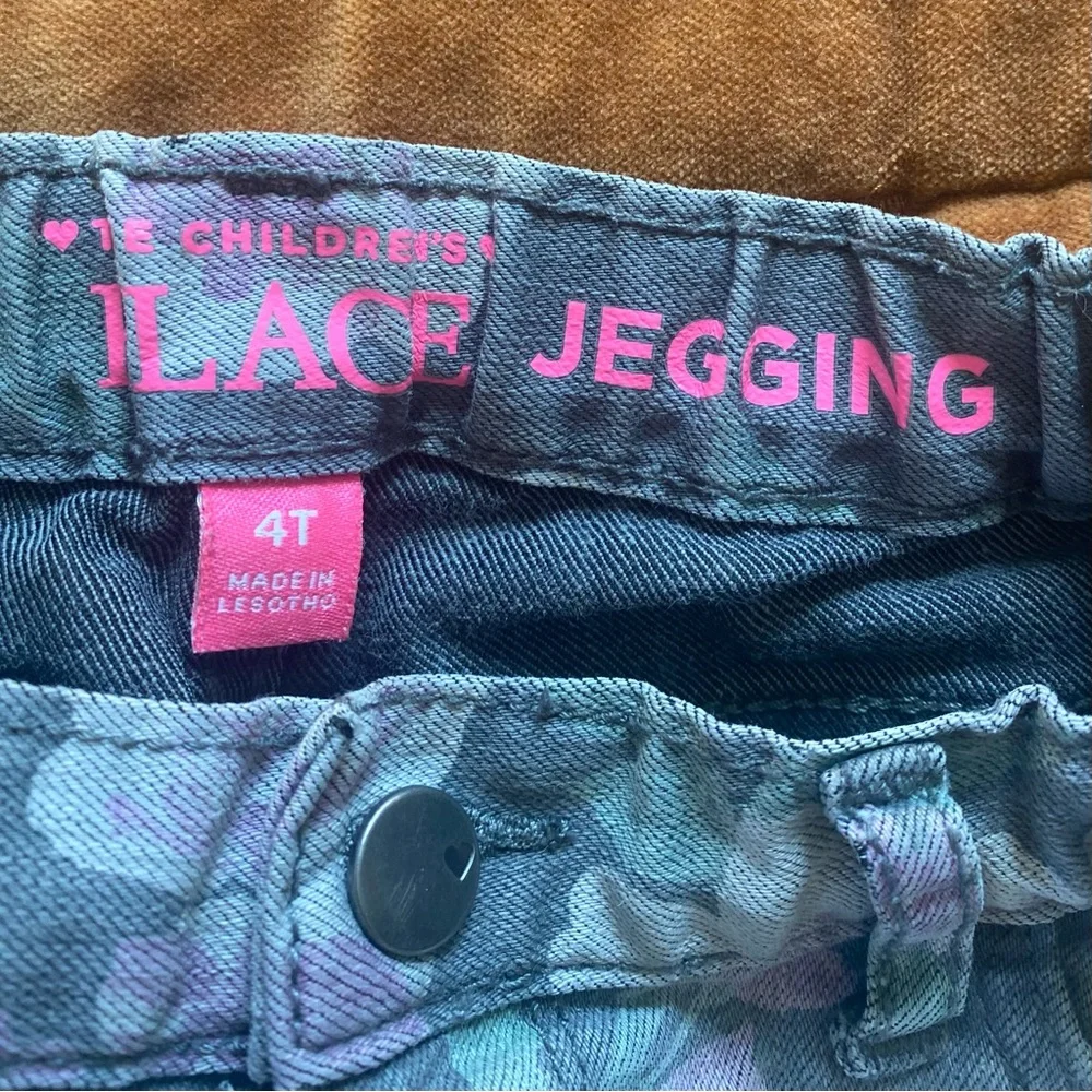 The Children's Place Gray Floral Jeggings Size 4T